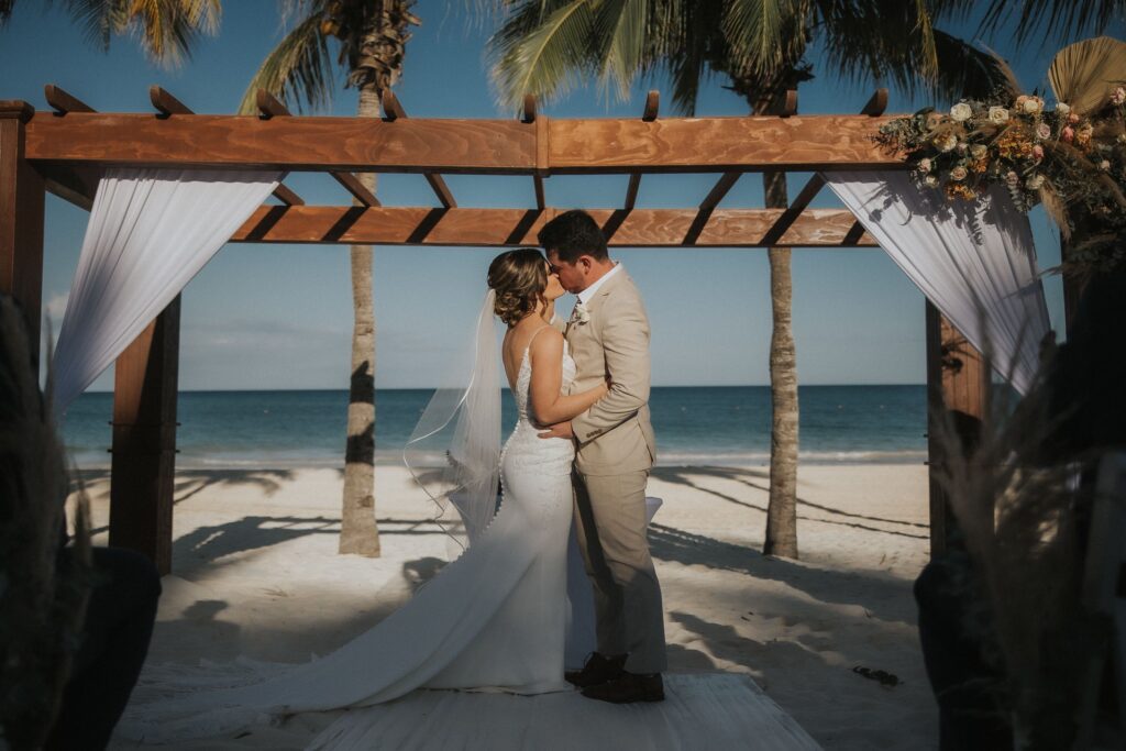 beach wedding ceremony at Secrets Maroma