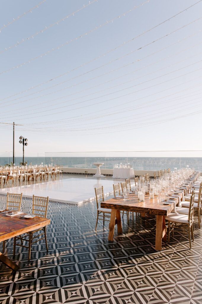 Hard Rock Cabo wedding reception on the roof