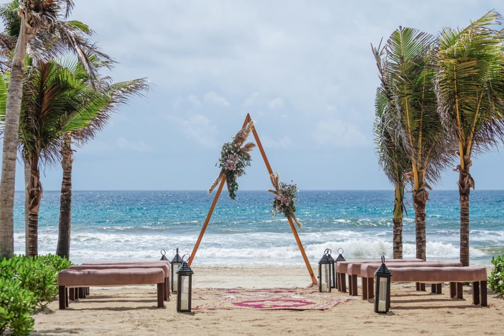 Live Aqua Cancun Beach Wedding Ceremony