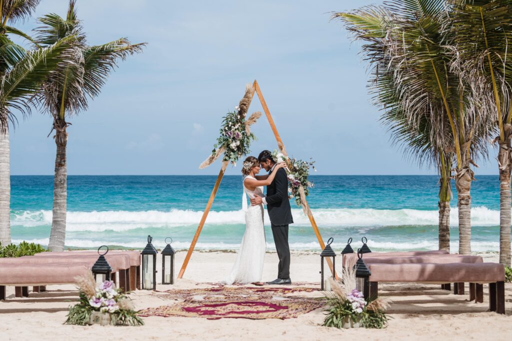 Live Aqua Cancun Beach Wedding Ceremony