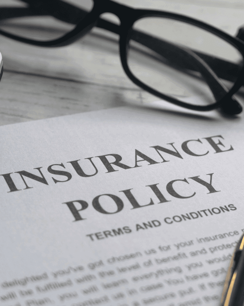 Travel insurance documents for a destination wedding