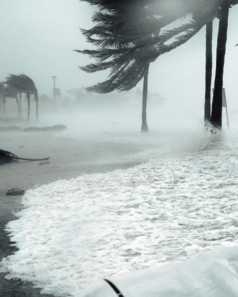 Image of hurricane on beach