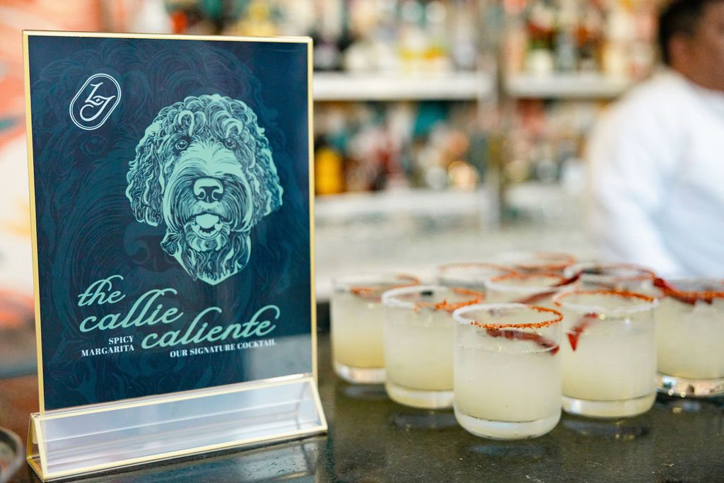 custom dog signage for signature cocktail