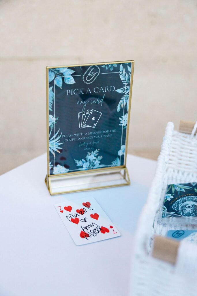 A playing card guest book