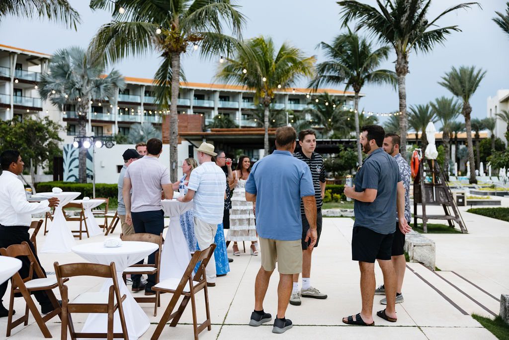 Guests at a UNICO 20°87° Riviera Maya Wedding Welcome Party