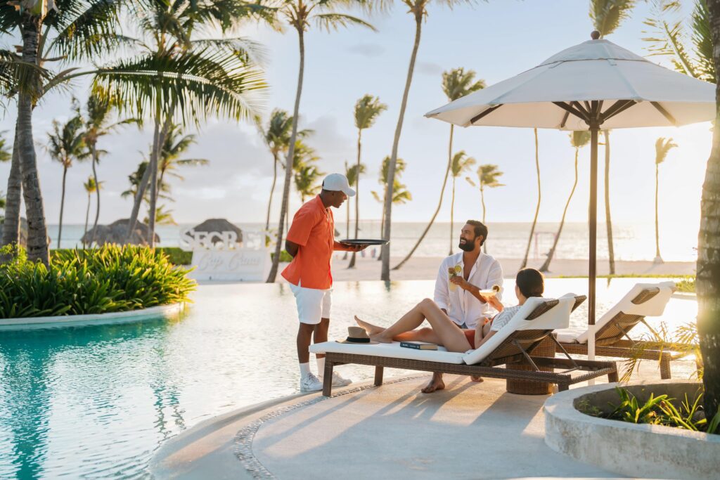 Pool side cocktail service at an adults only All-Inclusive resort