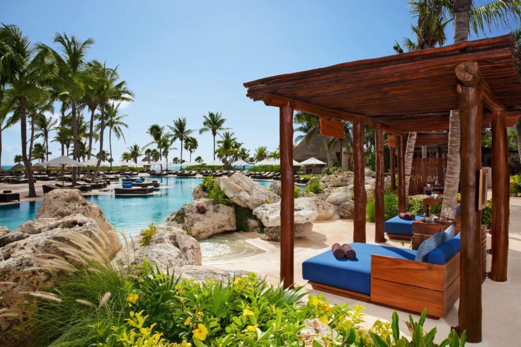 Pool cabanas at adults only All-Inclusive resort