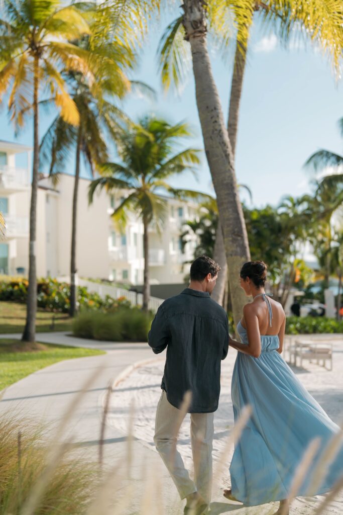 destination wedding guests walking their all inclusive resort