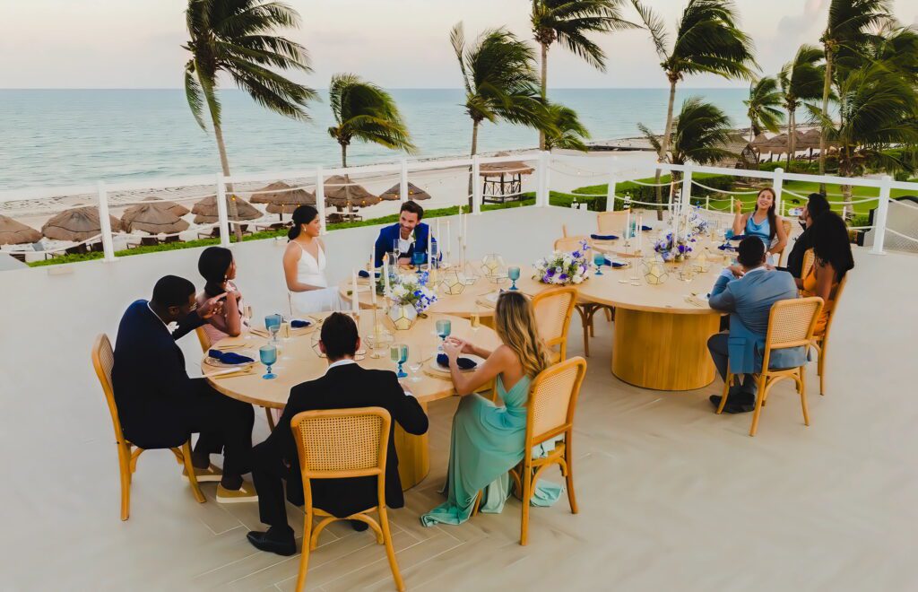 Small destination wedding guest count sitting at 2 tables