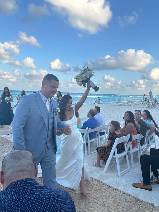 wedding ceremony during a Cancun wedding