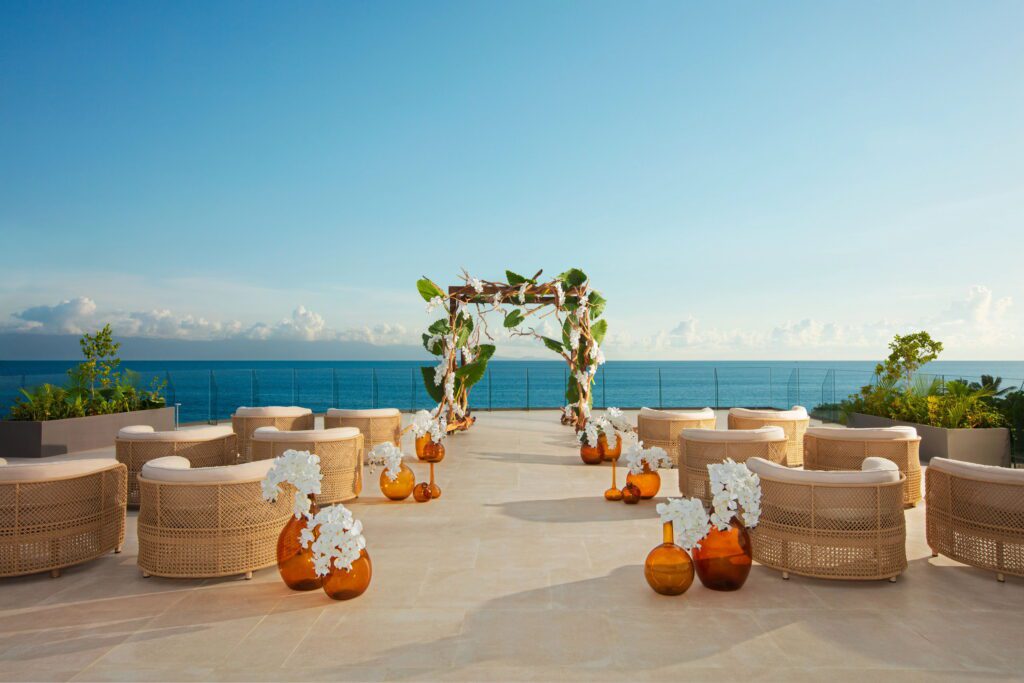 Destination wedding ceremony decor for small wedding